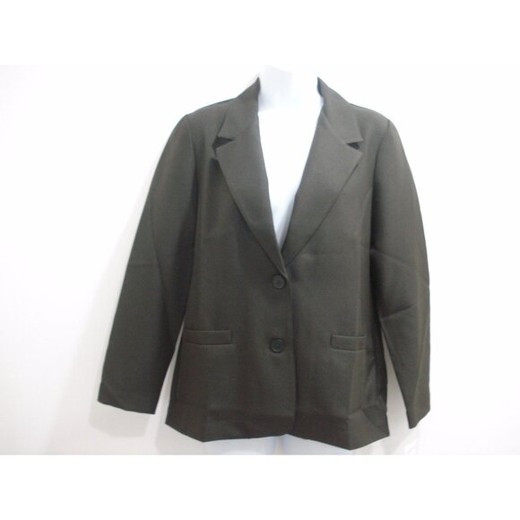 Alfred Dunner Jackets & Blazers - Alfred Dunner Faux Pockets Button Front Olive Blazer Jacket Petite Size 6P